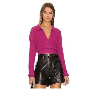 Monrow Magenta Ribbed Sweater Size Small